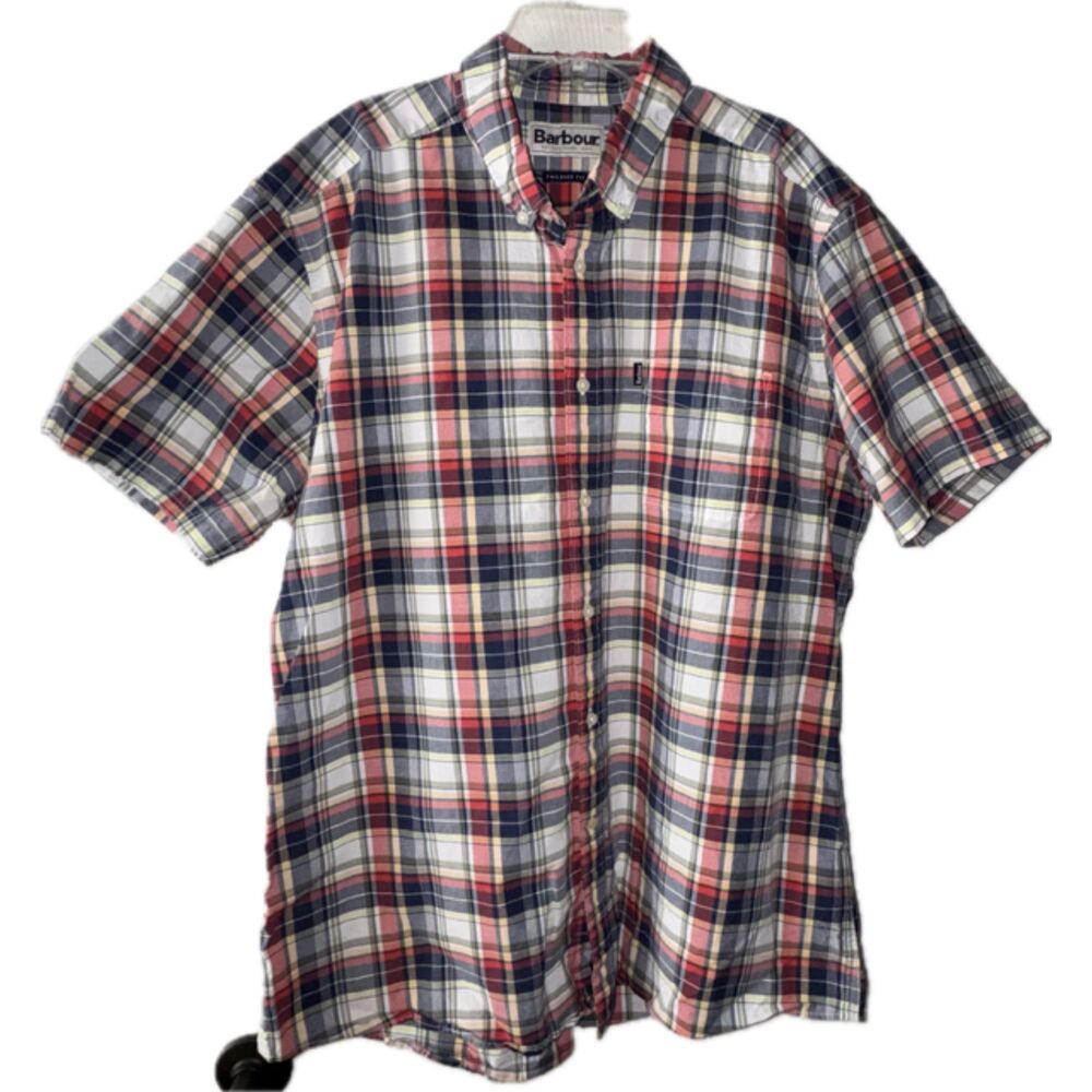 Barbour casual shirt Madras 1 Tailored cotton short sleeve XL